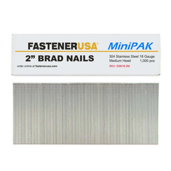 2" BRAD NAILS 18GA 304SS 1,000ct SSB182M